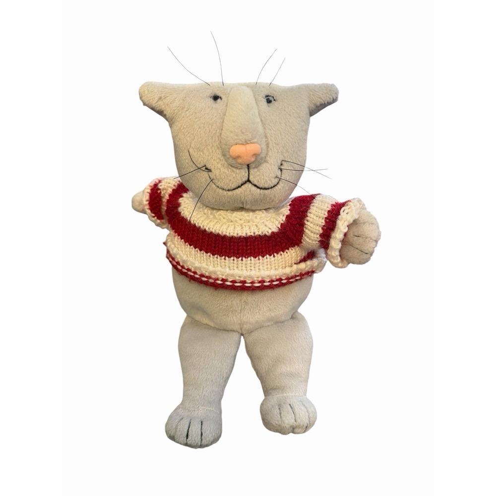 GUND 2004 Vintage Gorey Cat Red Striped Sweater Plush Toy - Rare Excellent